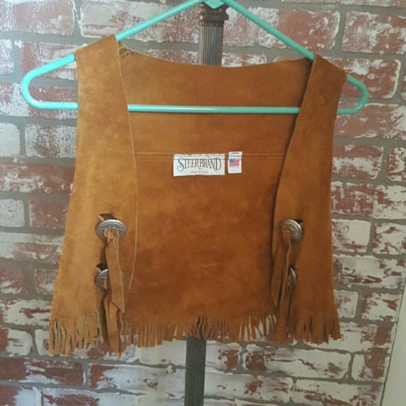 Jackets & Blazers - Vintage Crop Suede Fringe Vest Leather Vest